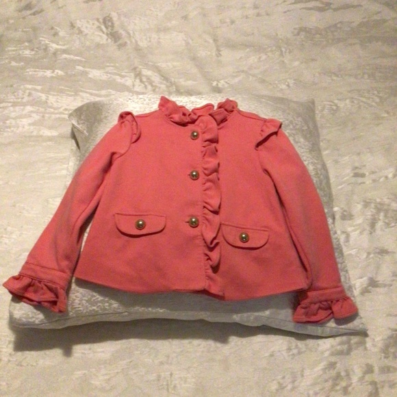 Janie & Jack Soft Ponte Pink Ruffle Jacket - Picture 1 of 7